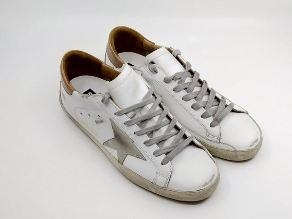 Superstar - blanche étoile suede talon marron clair Golden Goose