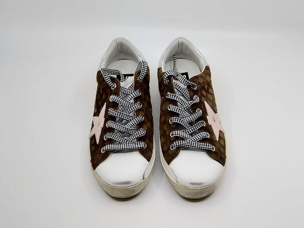 Superstar - blanche café étoile suede rose Golden Goose