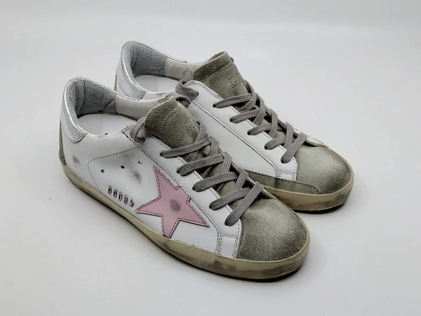 Superstar - Classic blanche suede étoile rose GGDB Golden Goose