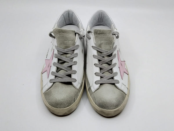 Superstar - Classic blanche suede étoile rose GGDB Golden Goose