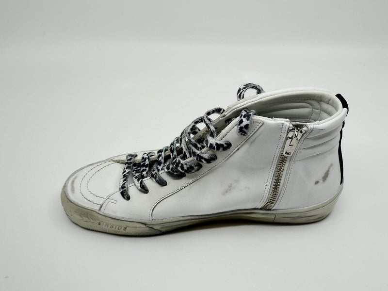 Slide - Blanche étoile grise lacet noir blanc Golden Goose