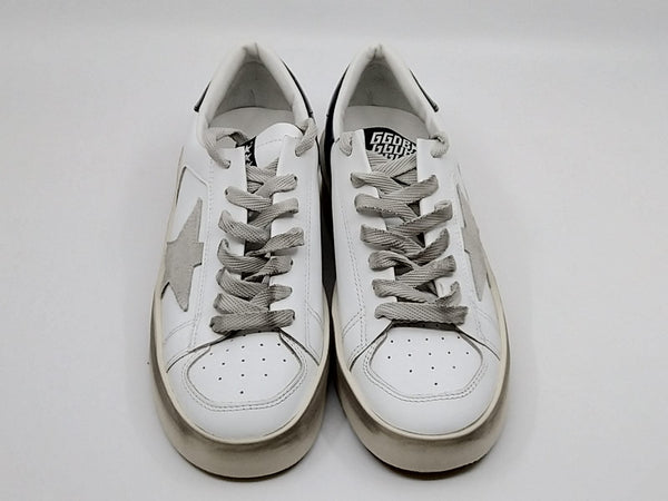 Stardan - Blanche étoile suede talon bleu Golden Goose